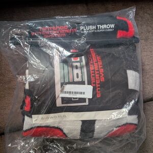 Bioworld NES Themed Plush Blanket - Red, Black, White